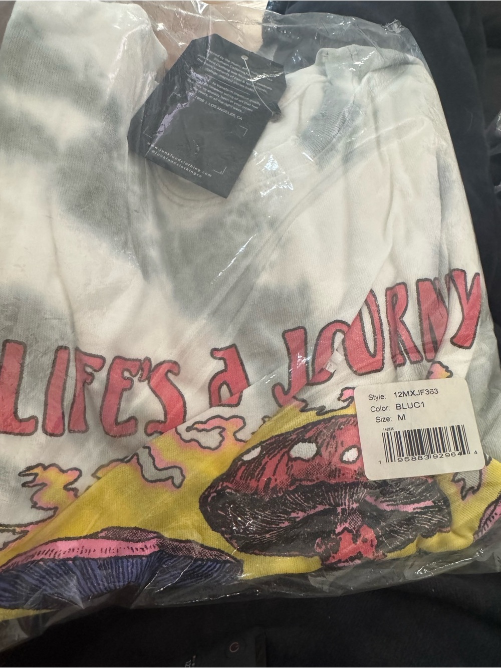 Junk Food Clothing Green Tie-Dye 'Life's a Journey' Mushroom Graphic Tee - Picture 5 of 6